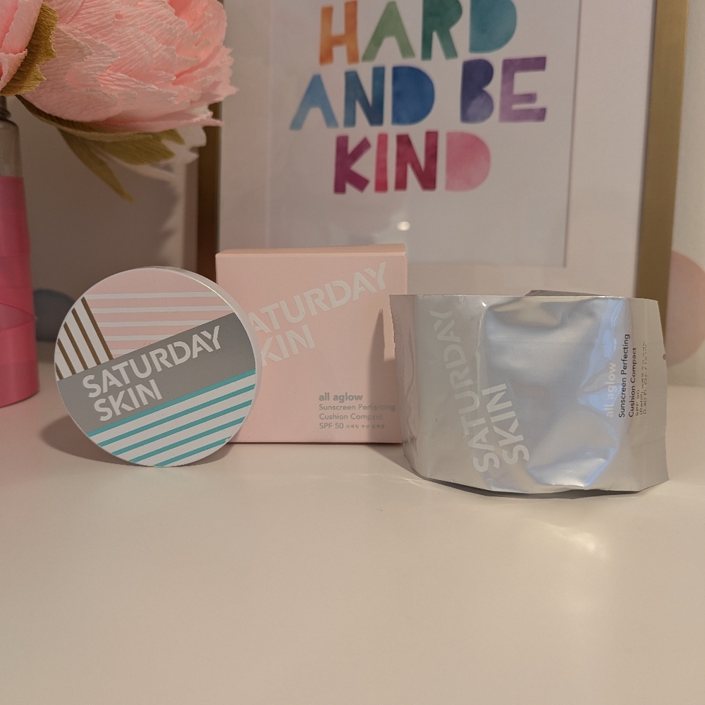 Saturday Skin All Glow Sunscreen Perfecting Cushion Compact in Shade Honey